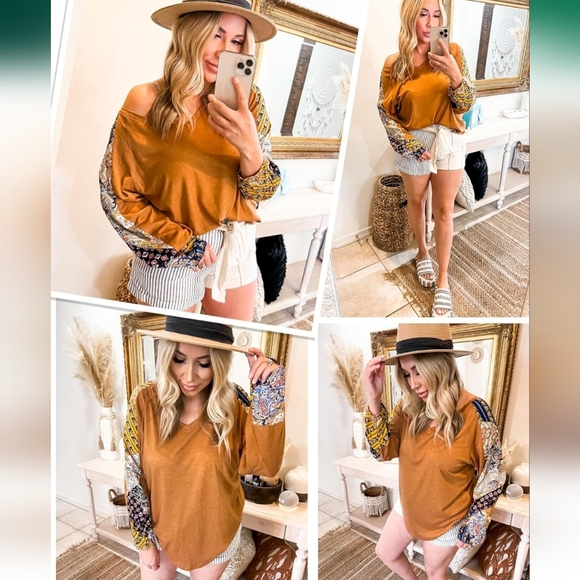 Oversized Boho Long-sleeved Shirt NWOT - Picture 2 of 13